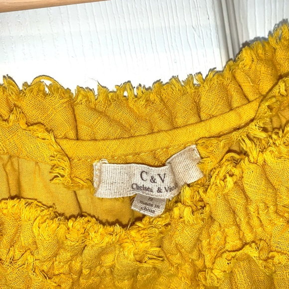 Chelsea & Violet Boho Mustard Yellow Dress Lace S - Picture 6 of 10